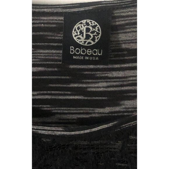 Women's Plus Size 2X Bobeau Stripe Tunic Lace Sleeves - Picture 5 of 10